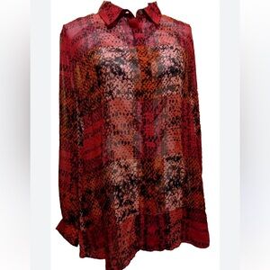 Etcetera silk Red and Black Women's Top